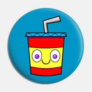 Smiling Drink Cup Pin