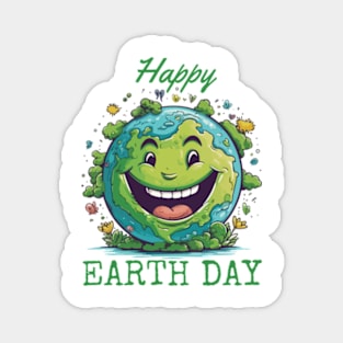 Funny Earth Day Smile Face Earth Cool Happy Earth Day 2024 Magnet