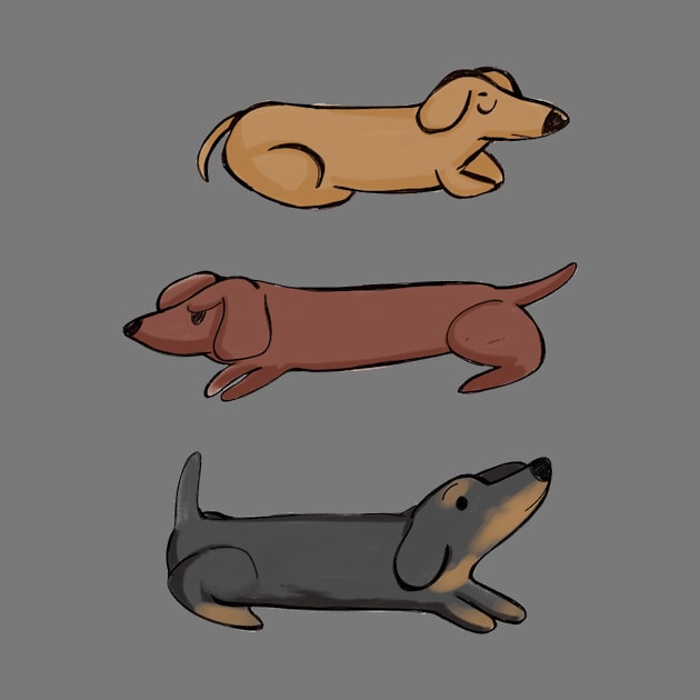 Three Dachshunds by GG Raven Works