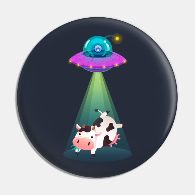 UFO Cow Abduction Pin by vladocar