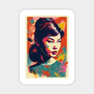 Vintage  woman in pop-art style Magnet