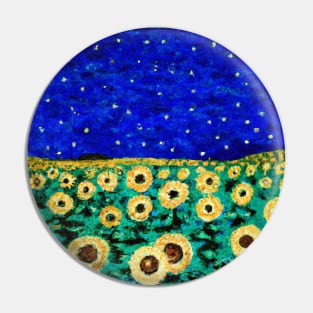 Van Gogh Sunflower Field and Night painting Pin