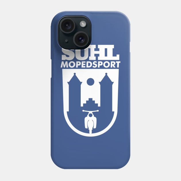 Suhl Mopedsport with Simson Star / Sperber / Habicht v.1 (white) Phone Case by GetThatCar