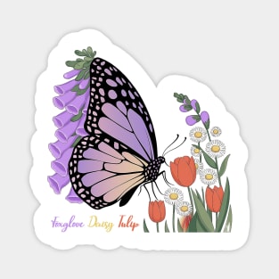 Foxglove-Daisy-Tulip Magnet