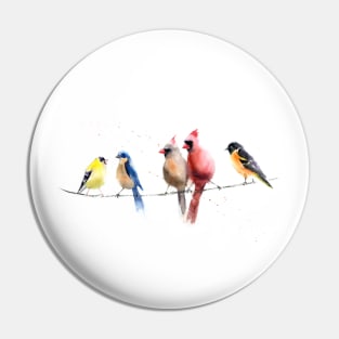 Birds on a wire Pin