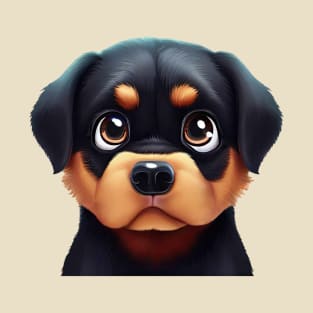 Small Version - Friendly Rottweiler Face T-Shirt