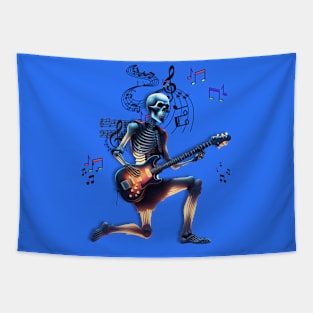 Skulls play music guitar Tapestry