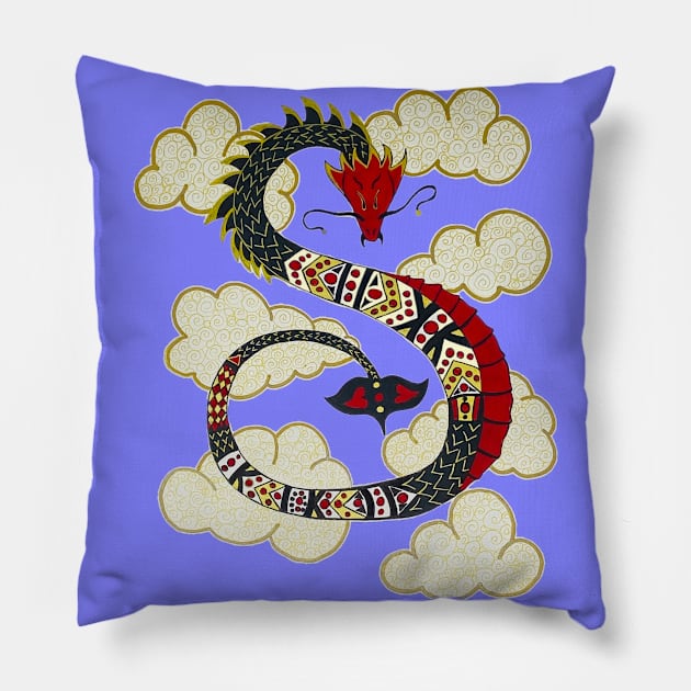 Sky Dragon Pillow by Laughing Cat Designs