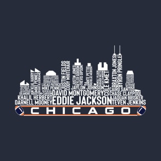 Chicago Football Team 23 Player Roster, Chicago City Skyline T-Shirt