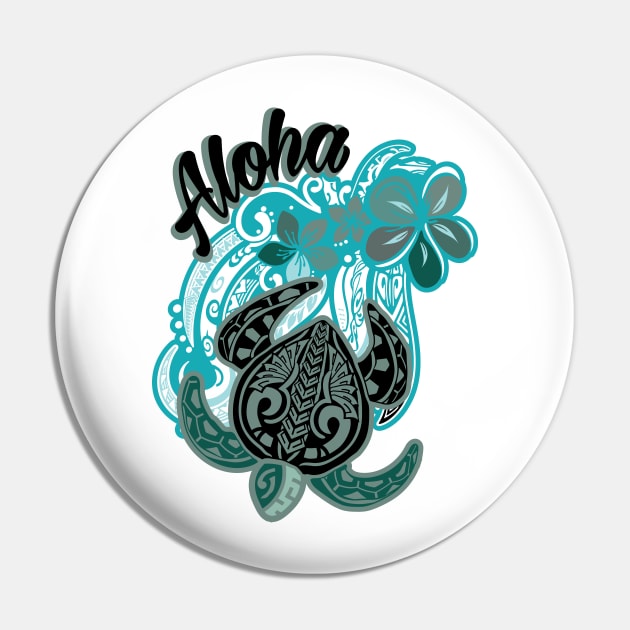 Vintage Hawaiian Aloha Badge Pin by Nalu Threads