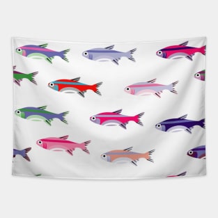 Cute Colored Fish Kids Pattern Seamless Tapestry