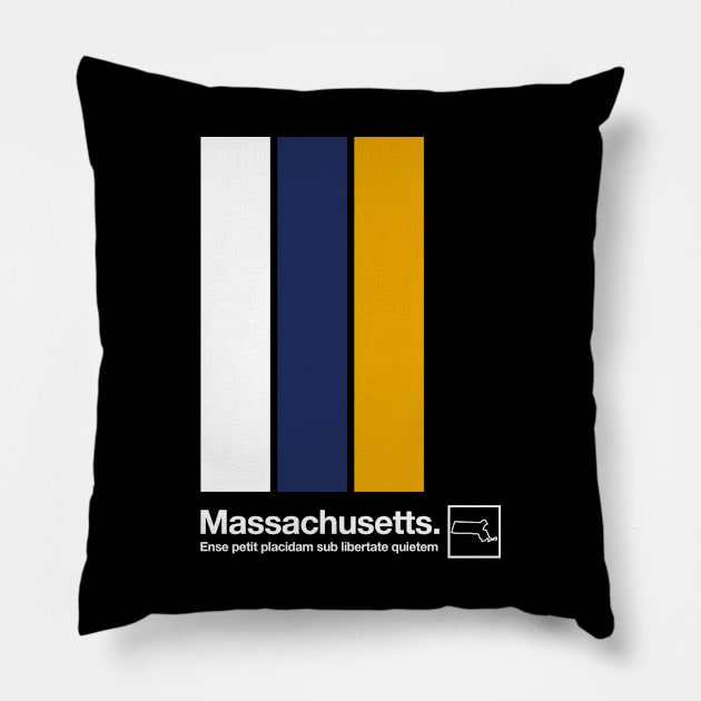 Massachusetts State Flag  // Original Minimalist Artwork Poster Design Pillow by DankFutura