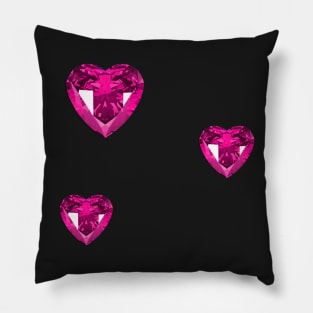 pink bejeweled bedazzled heart gems sticker pack Pillow