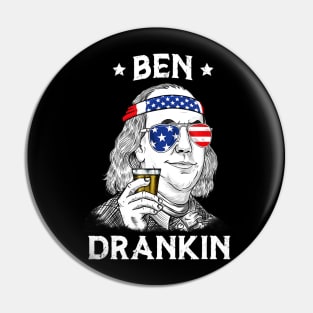 4th Of July Ben Drankin Benjamin Franklin Pin