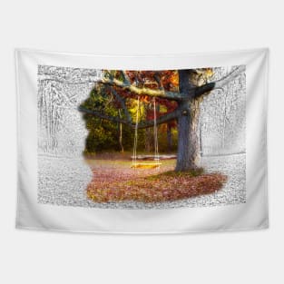 Tree Swing In Autumn 6 Tapestry