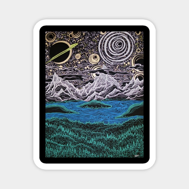 Grand Teton Magnet by Hooloovoo Art