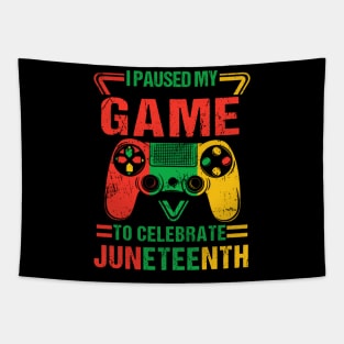 Retro I Paused My Game To Celebrate Juneteenth Gamer Boys Kid Teen Tapestry