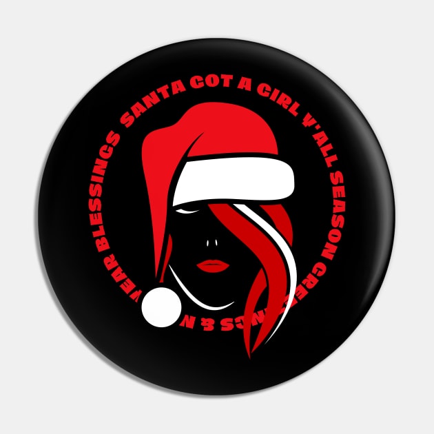 Lady In Santa Hat Pin by GraphXFashions