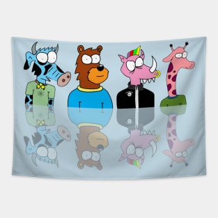 Cartoon Animals Tapestry