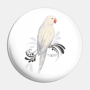 White Indian Ringneck Parrot Pin