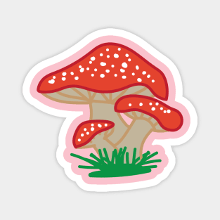 Kawaii Red Mushrooms Magnet