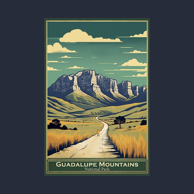 Guadalupe Mountains National Park Travel Poster by GreenMary Design