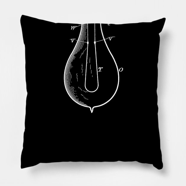 incandescent electric lamp Vintage Patent Hand Drawing Pillow by TheYoungDesigns