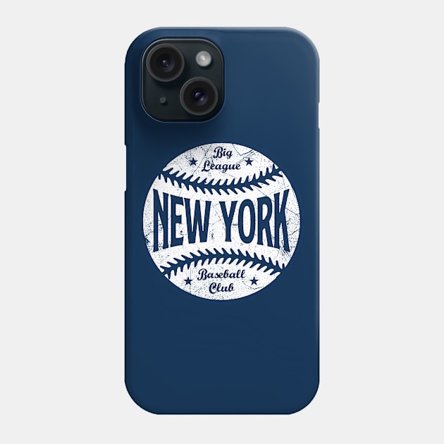 New York Retro Big League Baseball - Navy Phone Case by KFig21