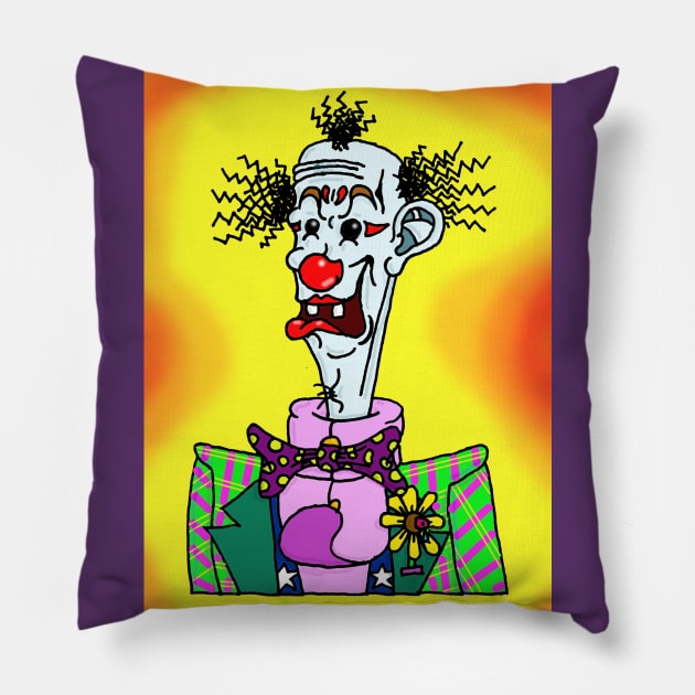 Cartoon Clown I Pillow by Zippy's House of Mystery