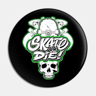 Skater Skull Pin