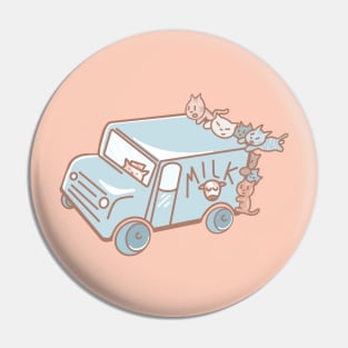 Kitty Cat Milk Truck Pin