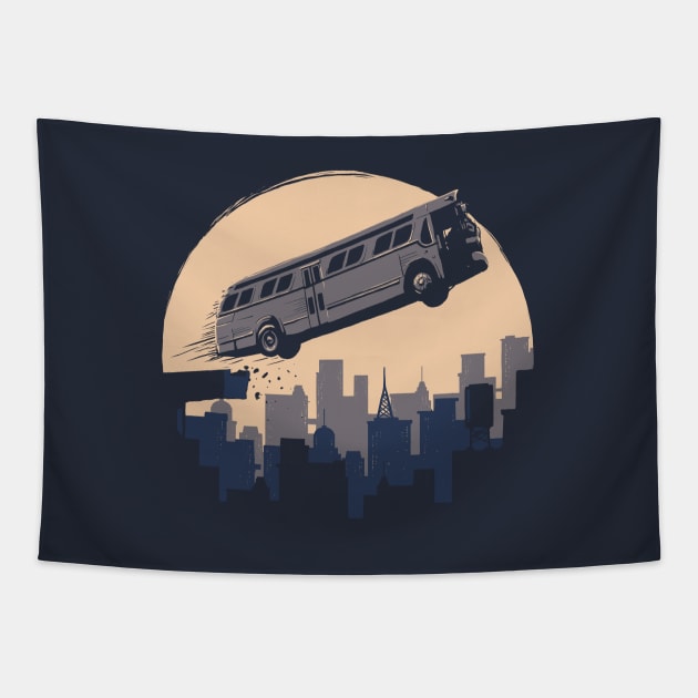 Speed Movie - Bus Jump Tapestry by boostr29