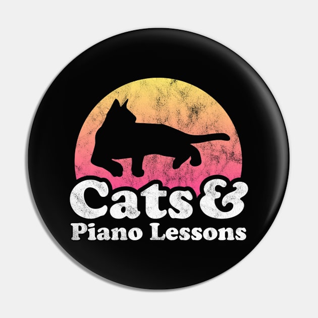 Cats and Piano Lessons Cat and Piano Player Pin by JKFDesigns