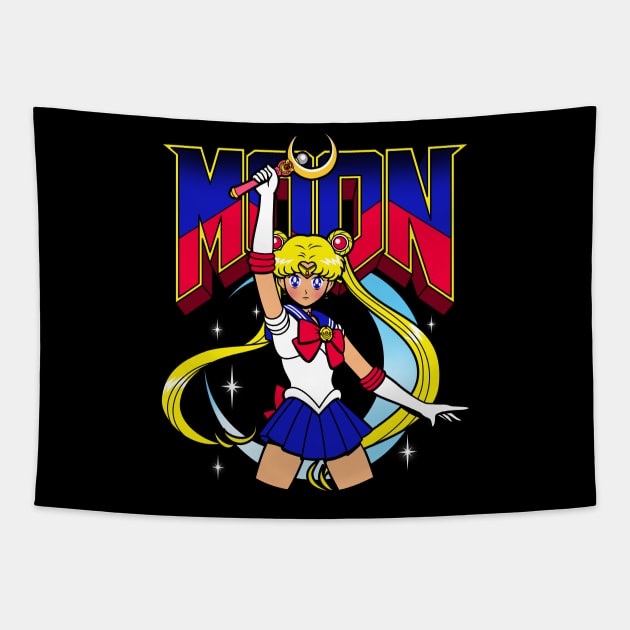 90's TV Japanese Anime Superhero Heroine Gamer Parody Mashup Tapestry by BoggsNicolas