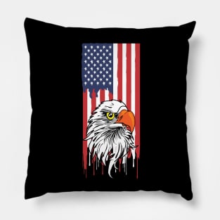 America Flag and USA Eagle Pillow