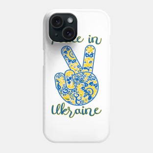 V sign Peace in Ukraine Phone Case