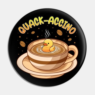 Funny Coffee Duck Pun Quackaccino Men Women Funny Duck Pin