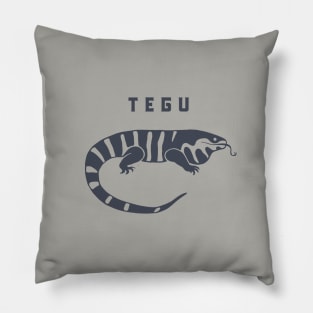 Giant Tegu. A cute lizard for reptile lovers and owners in dark ink Pillow