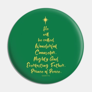 Isaiah 9:6 Christmas Tree Pin