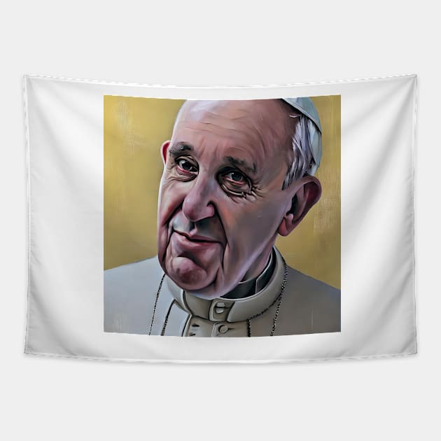 Face of Pope Francis Tapestry by bogfl