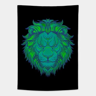 Lime green lion Tapestry