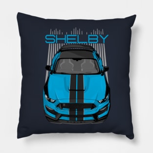 Shelby GT350 - Grabber Blue & Black Pillow