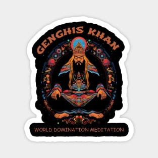 Funny History Genghis Khan Zen Meditation Magnet