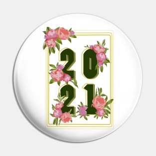 2021 Peony Flowers Pin