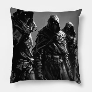 Science Fiction Sand People Scifi Monochrome Black and White Pillow