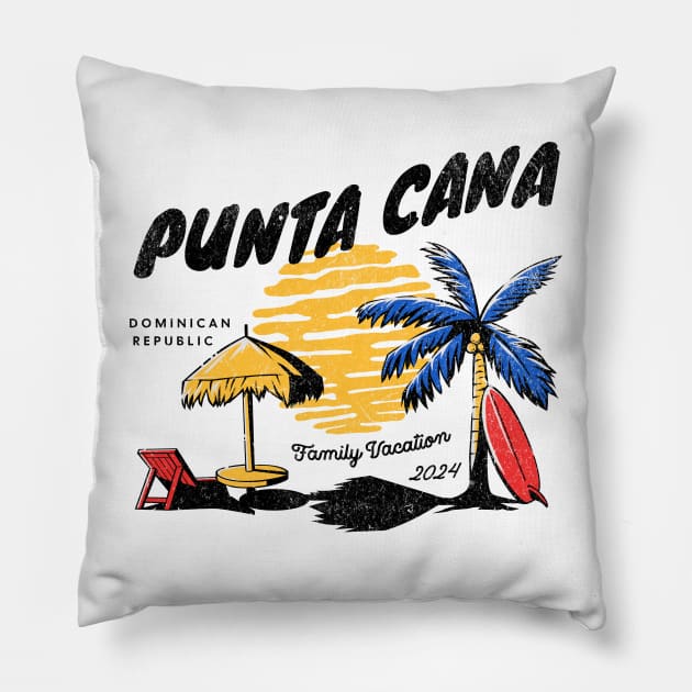 Punta Cana Dominican Republic Family Vacation 2024 Pillow by Mr A.B