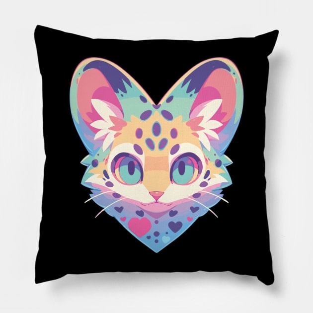 Kawaii Cute Wildcat Series - 022 Pillow by Kawaii Kingdom