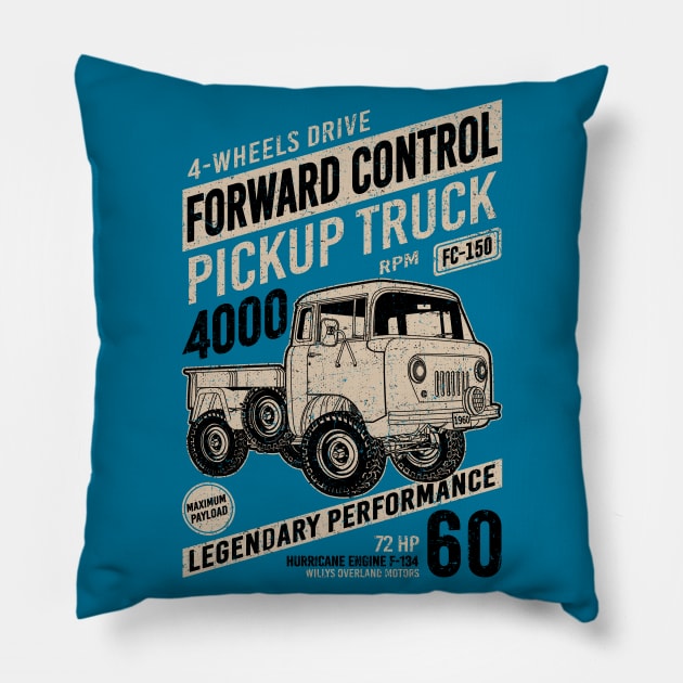 Jeep Forward Control FC-150 Pillow by Guyvit