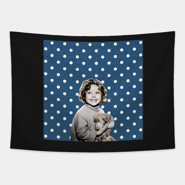 Shirley Temple Blue With Bear Tapestry by RetroSalt