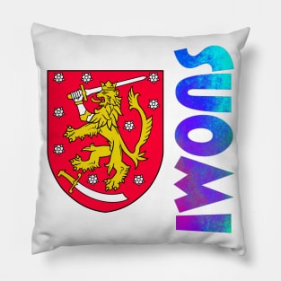 Suomi (Finland) Coat of Arms Design Pillow